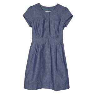 Boden Weekender Linen Chambray Short Sleeve Dress Size 2R